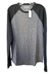 AMERICAN EAGLE Super Soft Gray Raglan Thermal Shirt Long Sleeve Size M