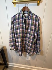 Barneys New York Double Faced Plaid Men’s Button Down Sportshirt