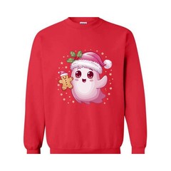Christmas Cute Cookie Ghost Sweatshirt, Christmas Ghost Shirt, Gingerbread Ghost