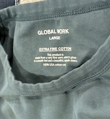 Global Work Refinement Graphic T Extra Fine Cotton Minimalist Streetwear EUC