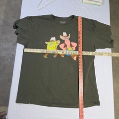 SpongeBob SquarePants Cowboy Patrick Star Graphic T-Shirt Olive Green XL Mens