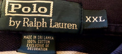 Polo by Ralph Lauren Polo Shirt Men’s XXL Navy Blue White Striped, SS, Red Logo