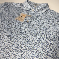 Peter Millar Mens Crown Sport Toga Party Performance Polo Shirt Blue UPF50 Sz XL