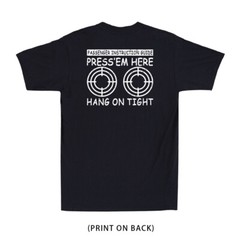 Passenger Instruction Press’ Em Here Motorcycle Ride Print On Back Men’s T-Shirt