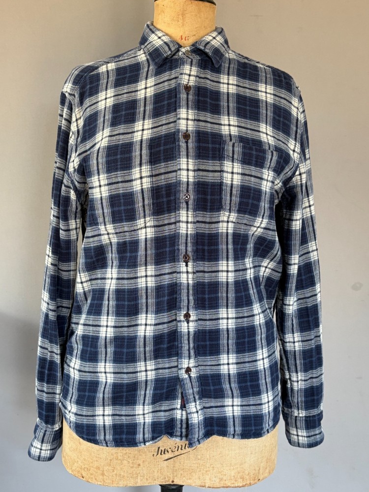 Faherty Heritage Large Reversible Workwear Reversible Heavyweight Flannel Button