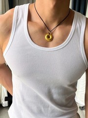 Mens 100%Cotton Ribbed Tank Top Breathable Gym Workout Undershirt Slim Fit