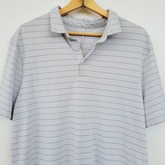 Lululemon Evolution Short Sleeve Polo Serenity Stripe Vapor Graphite Grey XL
