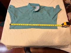 Bimini Bay Men’s SS Button Down Vented Shirt Blue Turquoise Large Polyester
