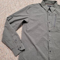 Marmot Button Up Shirt Mens XL Gray Long Sleeve Hiking Outdoor Travel Vented