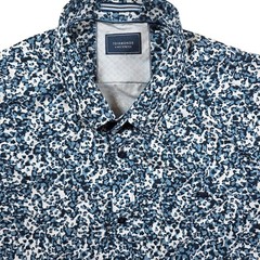 7Diamonds After Midnight Blue Leopard Print 4-Way Stretch Performance Shirt XL