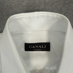 Canali Dress Shirt Mens 15.5 39 White Cotton Long Sleeve Spread Collar Italy