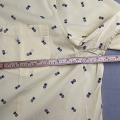 Chaps Men Pineapple S/S Button Down Stretch Shirt XXL Lemon Yellow Recycled Poly