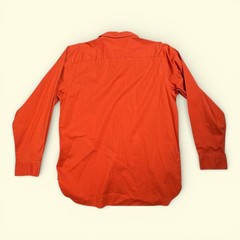 GAP Stretch Orange Long Sleeve Button Down Shirt Mens L 97% Cotton 3% Spandex