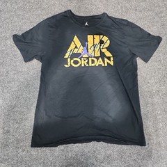Nike Jordan Air Flight T-shirt Men X-Large Black w/ Yellow & Purple Logo Print