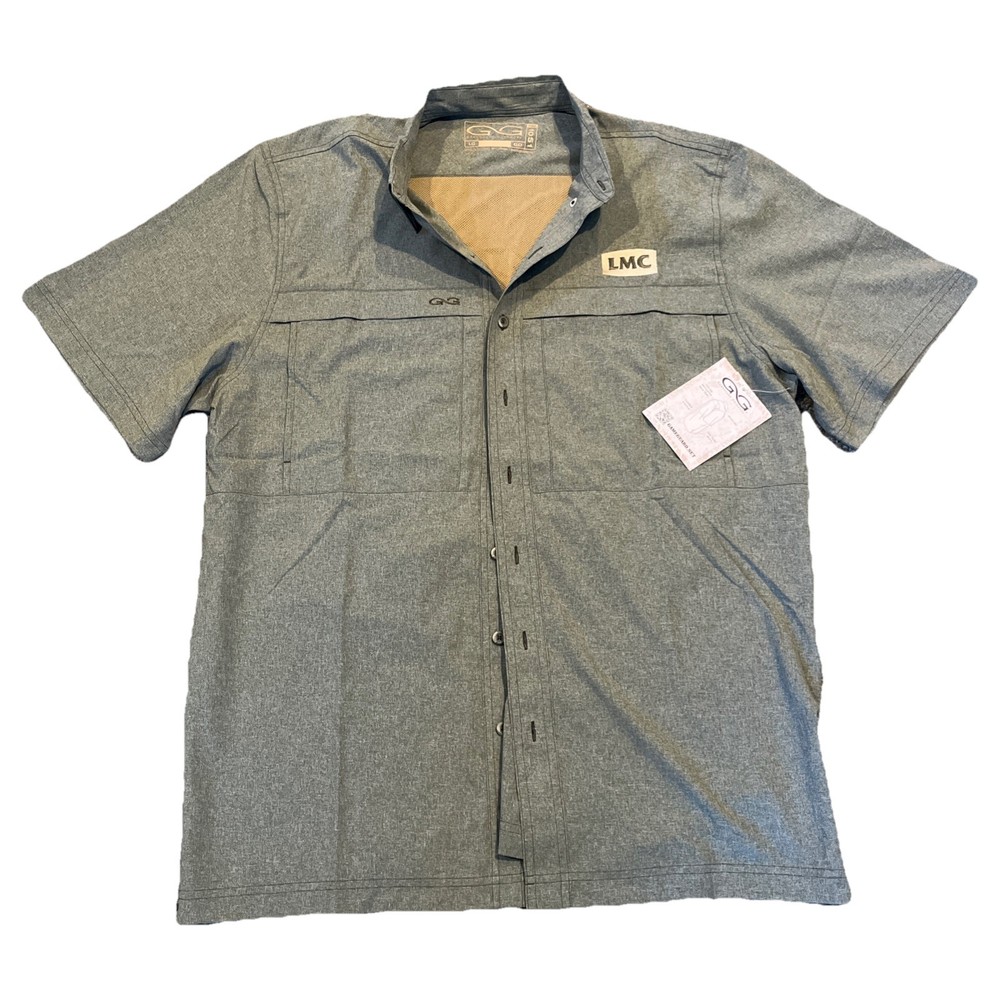 Game Guard Button Up 1051 Micro Tek Shirt Mens Large Gunmetal Gray Vented NWT