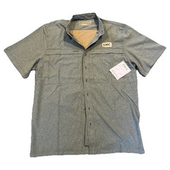 Game Guard Button Up 1051 Micro Tek Shirt Mens Large Gunmetal Gray Vented NWT