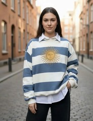 ARGENTINA Buzo Algodón Verano Rayado SOL De Mayo Talle L