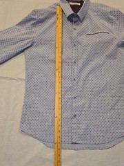 7 Diamonds Lavender Stretch Button-Down with Wine Contrasting Trim Flip Cuffs M