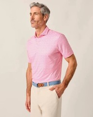 Johnnie O Featherweight “Four Leaf” Golf Polo XL NWT Azalea Geometric Clovers