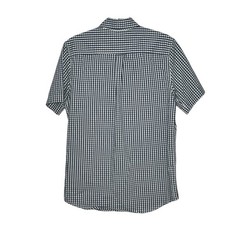 Chaps Stretch Small Blue/White Cotton/Recycled Poly/Elastane Gingham SS BF Shirt