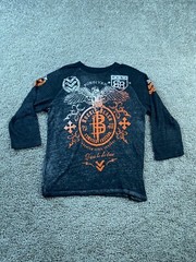 Buckle Black Shirt Mens Small Black Orange Lightweight Biker Motorcycle READ