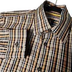 Robert Talbott Button Down Mens Large Brown Plaid Trim Fit Excellent Long Sleeve