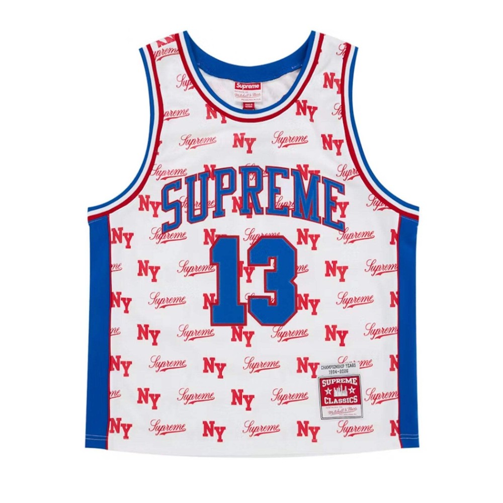 Supreme Mitchell & Ness Monogram Basketball Jersey White