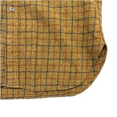 Pendleton Men’s Wool Tweed Plaid Button-Up Shirt Long Sleeve Brown/Blue XL