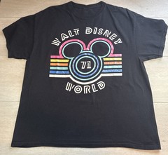 Walt Disney World T-Shirt Mens XL Black Rainbow Retro Mickey Mouse 71 Graphic