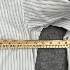 Jos A Bank Dress Shirt Mens 16 34/35 White Stripe Classic Fit Cotton Long Sleeve