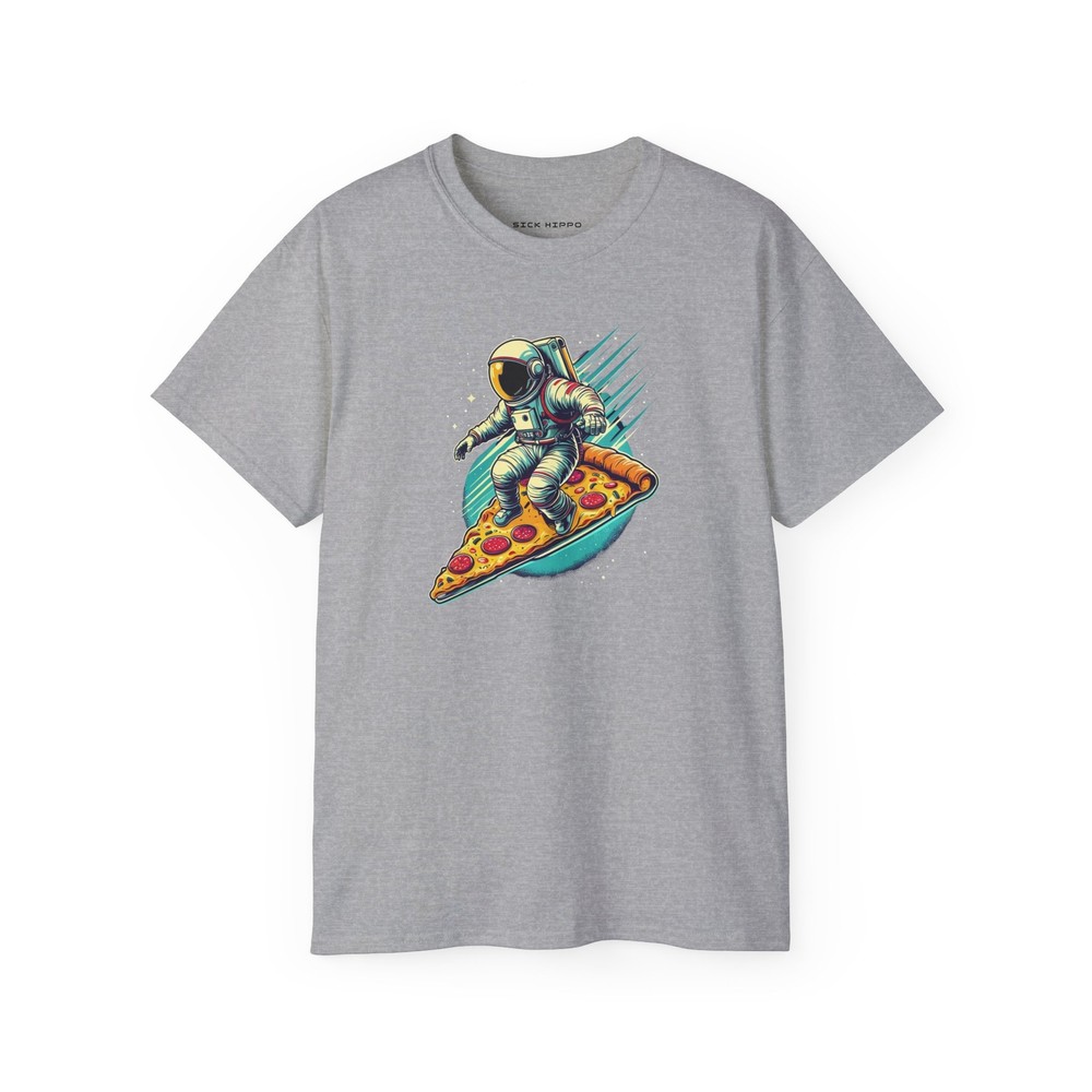 Astronaut Pizza Space Graphic Tee, Funny Galaxy Shirt Outerspace