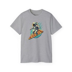 Astronaut Pizza Space Graphic Tee, Funny Galaxy Shirt Outerspace