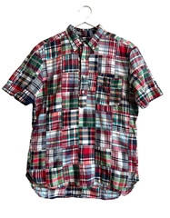 BEAMS PLUS Patchwork Madras Check Pullover Button-Down Shirt Made in Japan S