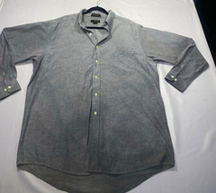 Cambridge Classics Wrinkle Resistant Oxford Dress Shirt Mens 17.5 34/35 Gray