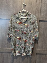 Pineapple Connection Creations By Heyman Mens XL Hawaiian Shirt Cars Surf Gray