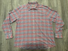 Faherty Cotton Linen Plaid Button-Up Shirt Pocket Stretch Men’s XXL