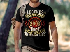 22nd Birthday T Shirt Born In 2003 Mens Gifts 22 Years Old Tee Aged Perfectly