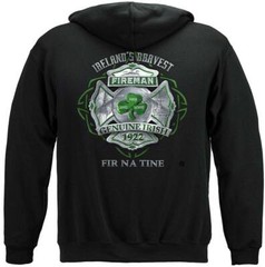 Firefighter Garda Ireland’s Bravest Firefighter 8oz 50/50 Black Hooded Sweat