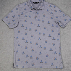 Travis Mathew Polo Shirt Men’s Medium Gray Cocktail Performance Golf Tiki