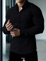 Comfortable and Stylish Men’s Button-Up Shirt for Spring, Summer, and Autumn