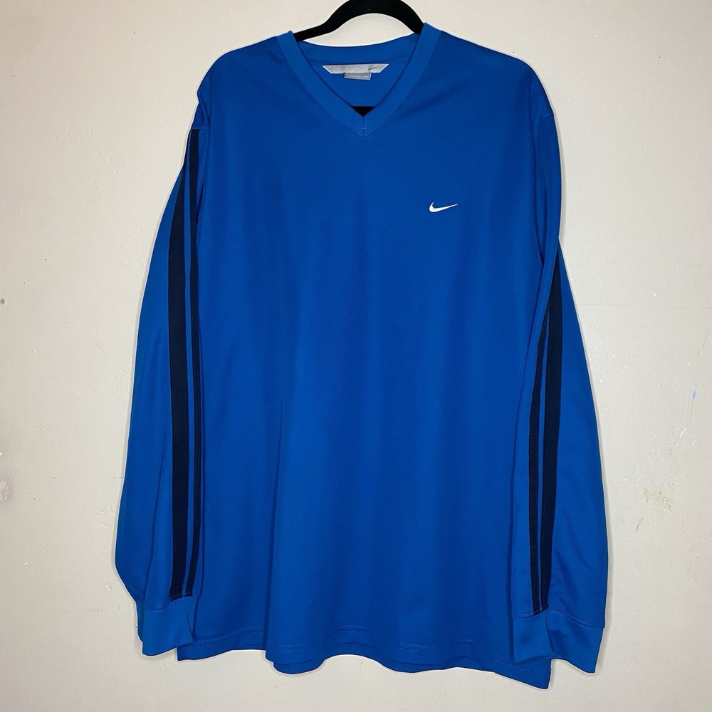 Nike Basic Regular Fit Cuffed Long Sleeve Shirt Blue XL – C57
