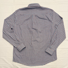 Johnnie-O Prep-Performance Plaid Shirt Men’s Lg Cranberry Blue Button Down