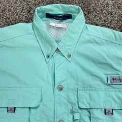 Columbia PFG Bahama II Fishing Men’s Small Shirt Short Sleeve Mint Green Aqua
