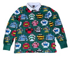 Rowing Blazers x Target Mens Shirt Rugby All Over Print Collar Long Sleeve sz M