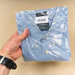 Gitman Bros Blue White Stripe Button Down Dress Shirt 16 36 Cotton 80’s 2 Ply