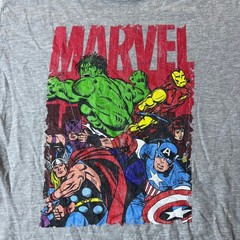 Marvel T-Shirt Mens Size XL Grey Avengers Graphic Crewneck Short Sleeve Cotton