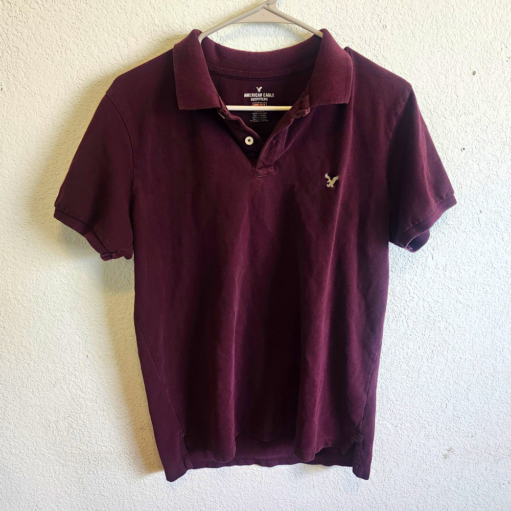 American Eagle Core Flex Men’s Classic Fit Stretch Polo Burgundy M