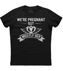 We’re Pregnant But Mostly Love Her Mens Short Sleeve Cotton Black T-shirt