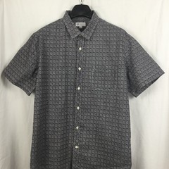 Gap Mens Shirt XL Black Geo Linen Blend Boho Outdoor Classic Preppy Utility