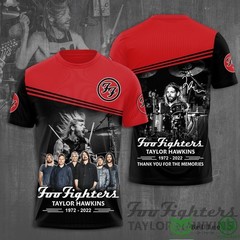 Foo Fighters Taylor Hawkins Memory Tribute 2022 3D T-Shirt Red CL784